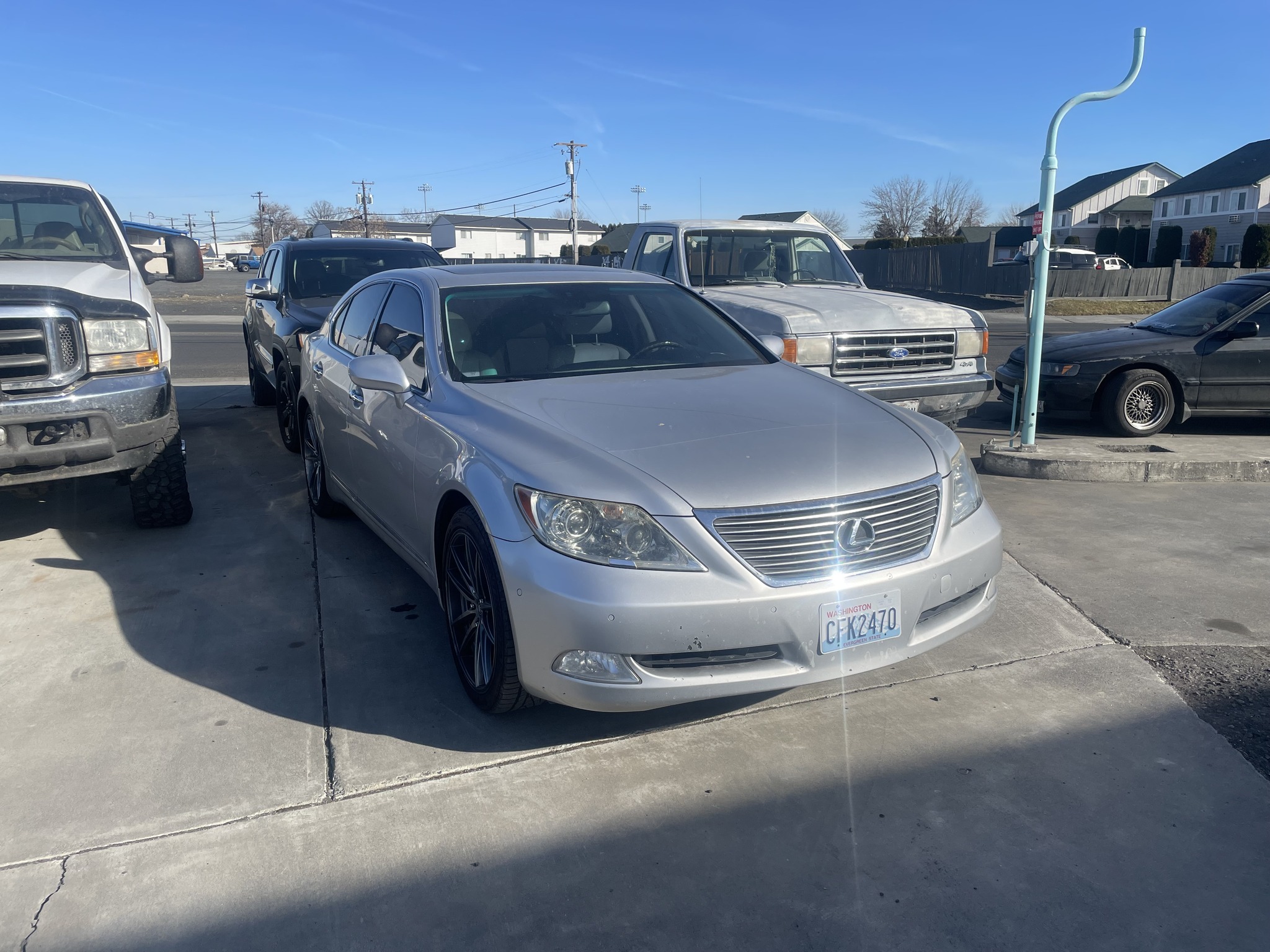 Lexus LS in for service